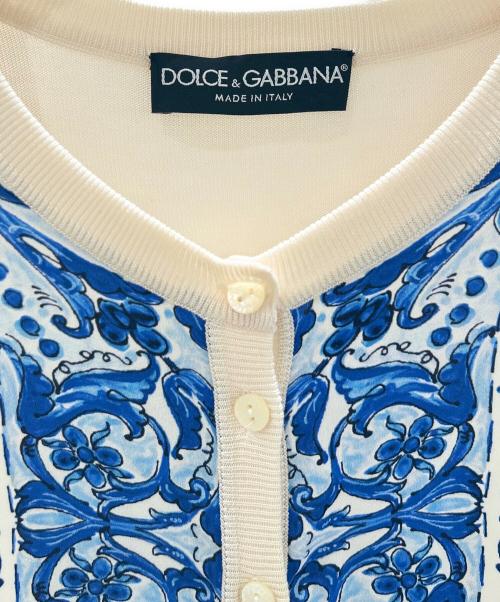 DOLCE & GABBANA（ドルチェ＆ガッバーナ）DOLCE & GABBANA (ドルチェ＆ガッバーナ) フローラルシルクカーディガン アイボリー サイズ:44の古着・服飾アイテム