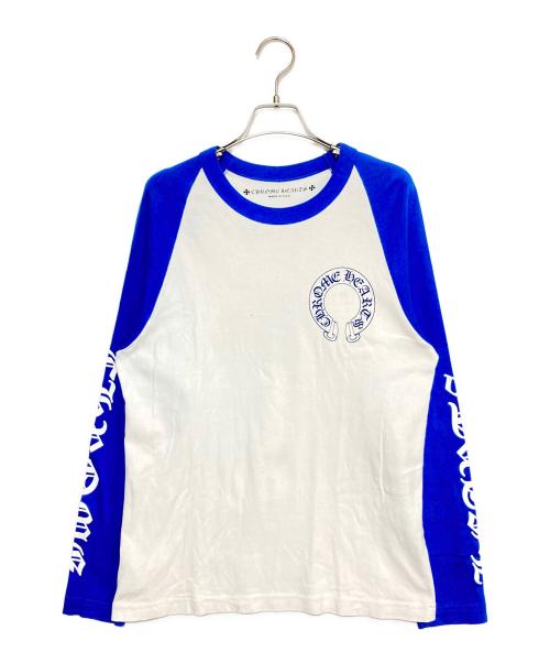 CHROME HEARTS（クロムハーツ）CHROME HEARTS (クロムハーツ) ロングスリーブTシャツ ブルー×ホワイト サイズ:Lの古着・服飾アイテム
