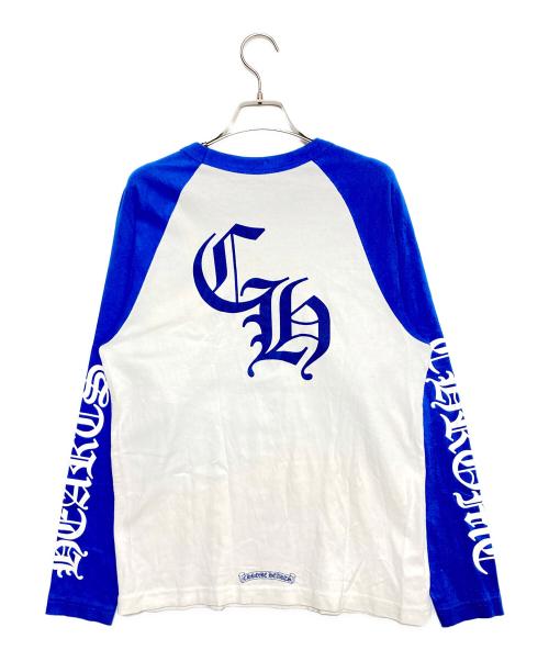 CHROME HEARTS（クロムハーツ）CHROME HEARTS (クロムハーツ) ロングスリーブTシャツ ブルー×ホワイト サイズ:Lの古着・服飾アイテム