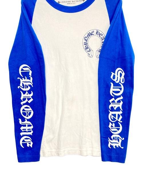 CHROME HEARTS（クロムハーツ）CHROME HEARTS (クロムハーツ) ロングスリーブTシャツ ブルー×ホワイト サイズ:Lの古着・服飾アイテム