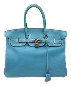 HERMESエルメス）の古着「バーキン35/シルバー金具/アルデンヌ/ブルージーン/□H刻印:2004年製」｜ブルージーン