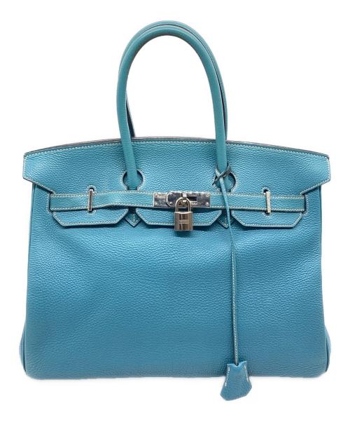 HERMES（エルメス）HERMES (エルメス) バーキン35/シルバー金具/アルデンヌ/ブルージーン/□H刻印:2004年製 ブルージーン サイズ:35の古着・服飾アイテム