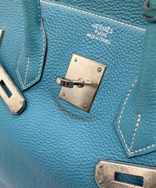 HERMES（エルメス）HERMES (エルメス) バーキン35/シルバー金具/アルデンヌ/ブルージーン/□H刻印:2004年製 ブルージーン サイズ:35の古着・服飾アイテム