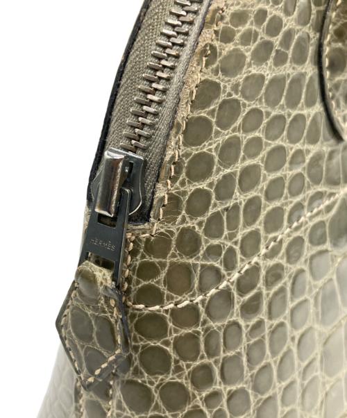 HERMES（エルメス）HERMES (エルメス) ボリード 27/シルバー金具/オリーブ系/アリゲーターシャイン/□D刻印：2000年製 オリーブ系 サイズ:27の古着・服飾アイテム