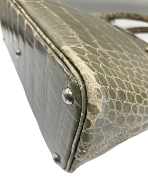 HERMES（エルメス）HERMES (エルメス) ボリード 27/シルバー金具/オリーブ系/アリゲーターシャイン/□D刻印：2000年製 オリーブ系 サイズ:27の古着・服飾アイテム