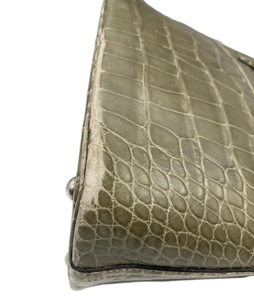 HERMES（エルメス）HERMES (エルメス) ボリード 27/シルバー金具/オリーブ系/アリゲーターシャイン/□D刻印：2000年製 オリーブ系 サイズ:27の古着・服飾アイテム