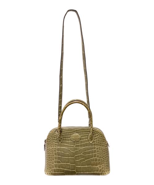 HERMES（エルメス）HERMES (エルメス) ボリード 27/シルバー金具/オリーブ系/アリゲーターシャイン/□D刻印：2000年製 オリーブ系 サイズ:27の古着・服飾アイテム