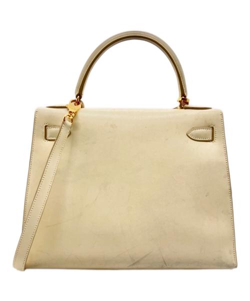 HERMES（エルメス）HERMES (エルメス) ケリー28 外縫い ゴールド金具 □B刻印：1998年製 アイボリー系 サイズ:28の古着・服飾アイテム