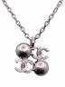 CHANEL (シャネル) ココマークダブルパールネックレス シルバー サイズ:-：100000円