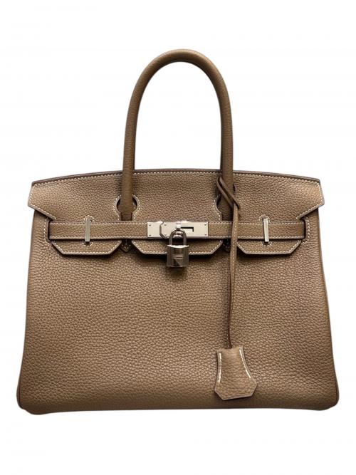 HERMES（エルメス）HERMES (エルメス) バーキン30/シルバー金具/トリヨンクレマンス/エトゥープ/Z刻印 エトゥープ サイズ:30の古着・服飾アイテム