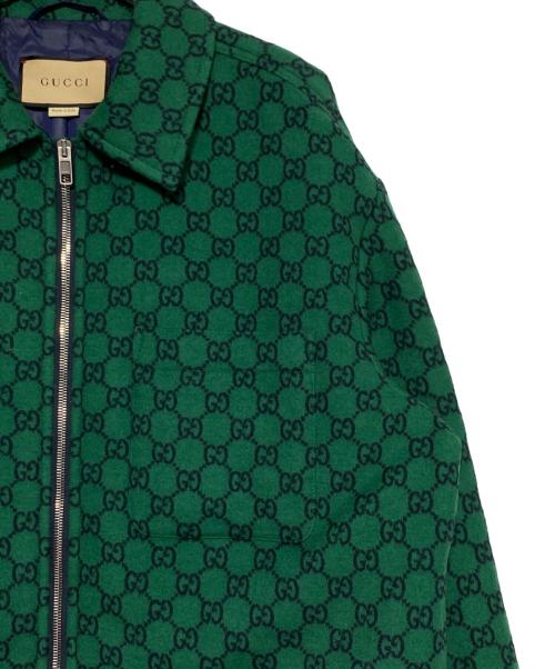 GUCCI（グッチ）GUCCI (グッチ) GG ウールフランネル オーバージャケット グリーン サイズ:50の古着・服飾アイテム
