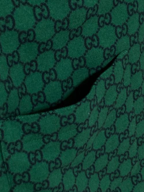 GUCCI（グッチ）GUCCI (グッチ) GG ウールフランネル オーバージャケット グリーン サイズ:50の古着・服飾アイテム