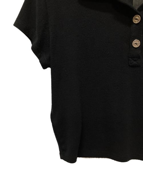 CHROME HEARTS（クロムハーツ）CHROME HEARTS (クロムハーツ) CH PLUSニットポロシャツ ブラック サイズ:Sの古着・服飾アイテム