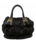 PRADA (プラダ) ギャザーバッグ ブラック×ゴールド：70000円