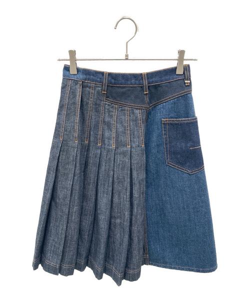 Christian Dior（クリスチャン ディオール）Christian Dior (クリスチャン ディオール) デニムプリーツスカート ネイビー サイズ:34の古着・服飾アイテム