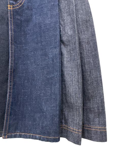 Christian Dior（クリスチャン ディオール）Christian Dior (クリスチャン ディオール) デニムプリーツスカート ネイビー サイズ:34の古着・服飾アイテム