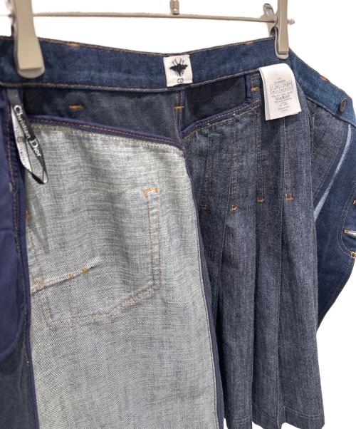 Christian Dior（クリスチャン ディオール）Christian Dior (クリスチャン ディオール) デニムプリーツスカート ネイビー サイズ:34の古着・服飾アイテム
