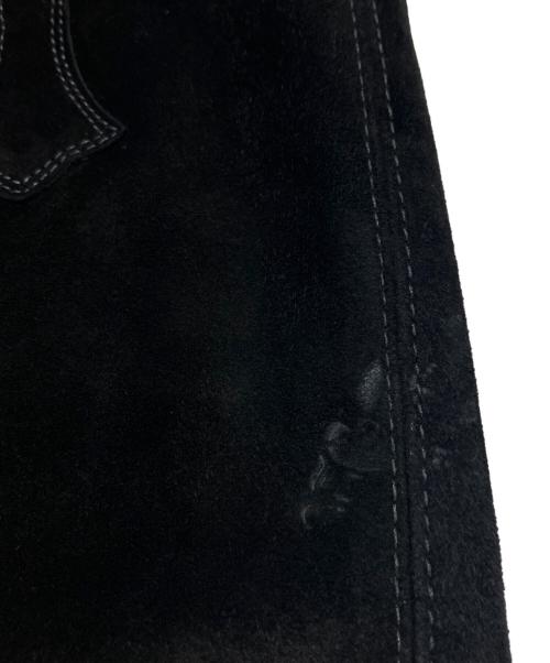 CHROME HEARTS（クロムハーツ）CHROME HEARTS (クロムハーツ) CEMETERY CROSS Patch Suede pants ブラック サイズ:25の古着・服飾アイテム