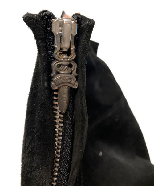 CHROME HEARTS（クロムハーツ）CHROME HEARTS (クロムハーツ) CEMETERY CROSS Patch Suede pants ブラック サイズ:25の古着・服飾アイテム