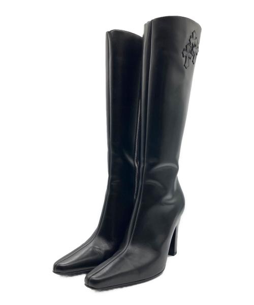 CHROME HEARTS（クロムハーツ）CHROME HEARTS (クロムハーツ) CH Cross Patch Dagger Sugar Jones Boots  ブラック サイズ:37の古着・服飾アイテム