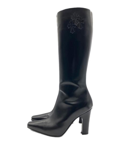 CHROME HEARTS（クロムハーツ）CHROME HEARTS (クロムハーツ) CH Cross Patch Dagger Sugar Jones Boots  ブラック サイズ:37の古着・服飾アイテム