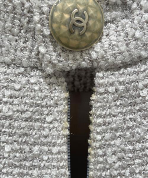 CHANEL（シャネル）CHANEL (シャネル) ノースリーブツイードワンピース ホワイト サイズ:34の古着・服飾アイテム