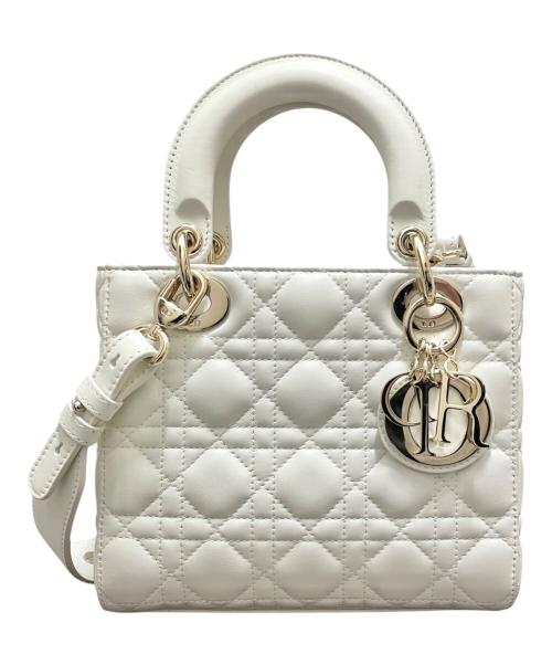 Christian Dior（クリスチャン ディオール）Christian Dior (クリスチャン ディオール) レディディオール カナージュ ホワイト×ゴールド金具 サイズ:-の古着・服飾アイテム