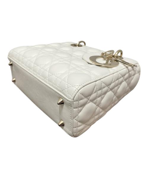 Christian Dior（クリスチャン ディオール）Christian Dior (クリスチャン ディオール) レディディオール カナージュ ホワイト×ゴールド金具 サイズ:-の古着・服飾アイテム