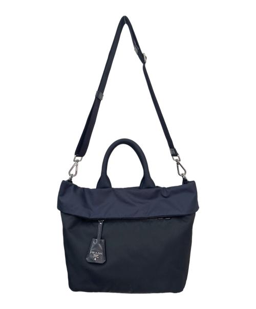 PRADA（プラダ）PRADA (プラダ) テスートダブル ネイビー×ブラックの古着・服飾アイテム