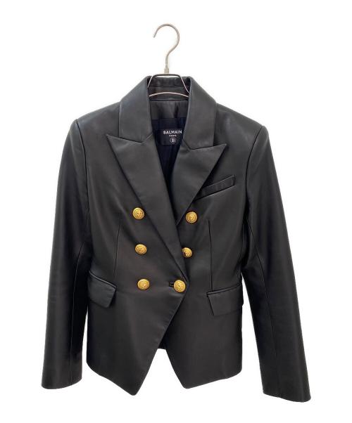 BALMAIN（バルマン）BALMAIN (バルマン) クラシック 6ボタン レザージャケット ブラック サイズ:38の古着・服飾アイテム
