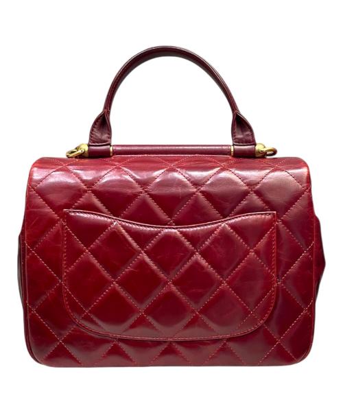 CHANEL（シャネル）CHANEL (シャネル) トップハンドルショルダーバッグ ボルドー×ゴールド金具 サイズ:-の古着・服飾アイテム