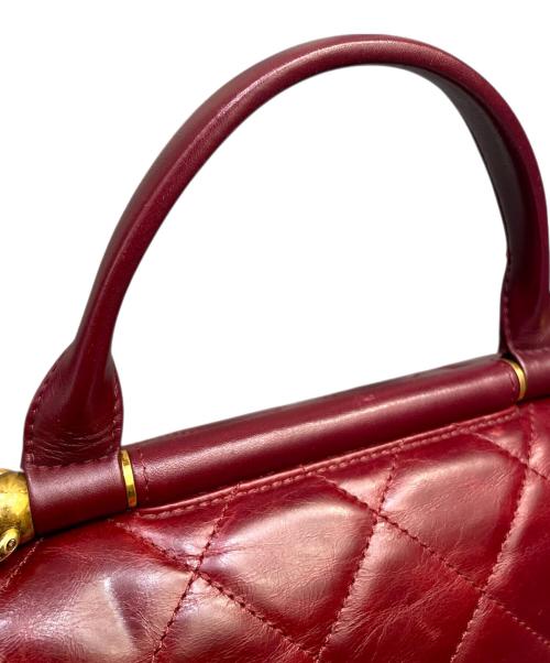 CHANEL（シャネル）CHANEL (シャネル) トップハンドルショルダーバッグ ボルドー×ゴールド金具 サイズ:-の古着・服飾アイテム