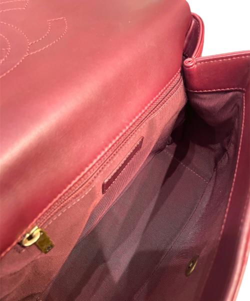 CHANEL（シャネル）CHANEL (シャネル) トップハンドルショルダーバッグ ボルドー×ゴールド金具 サイズ:-の古着・服飾アイテム