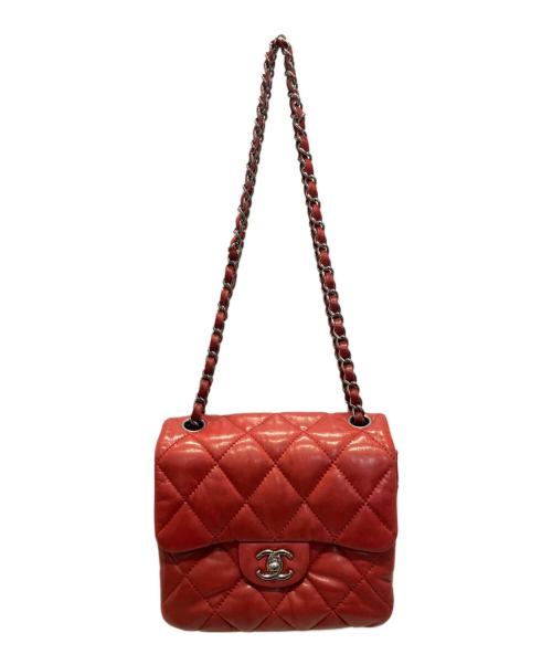 CHANEL（シャネル）CHANEL (シャネル) ミニ マトラッセ トレンディCC チェーンショルダーバッグ レッド×シルバー金具 サイズ:ミニの古着・服飾アイテム