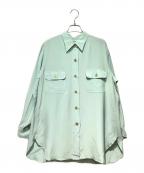 CHANELシャネル）の古着「金ボタンシルクシャツ」｜スカイブルー