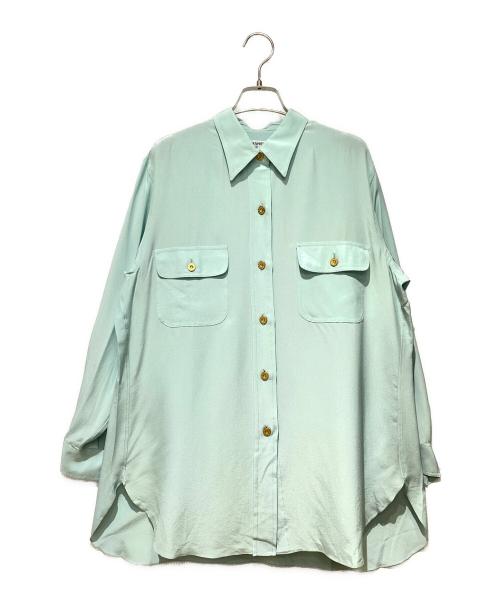 CHANEL（シャネル）CHANEL (シャネル) 金ボタンシルクシャツ スカイブルー サイズ:44の古着・服飾アイテム