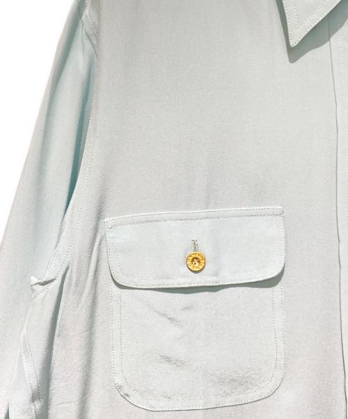 CHANEL（シャネル）CHANEL (シャネル) 金ボタンシルクシャツ スカイブルー サイズ:44の古着・服飾アイテム