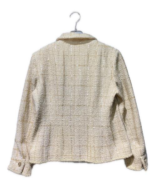 CHANEL（シャネル）CHANEL (シャネル) スパンコールツイードジャケット ベージュ サイズ:46の古着・服飾アイテム
