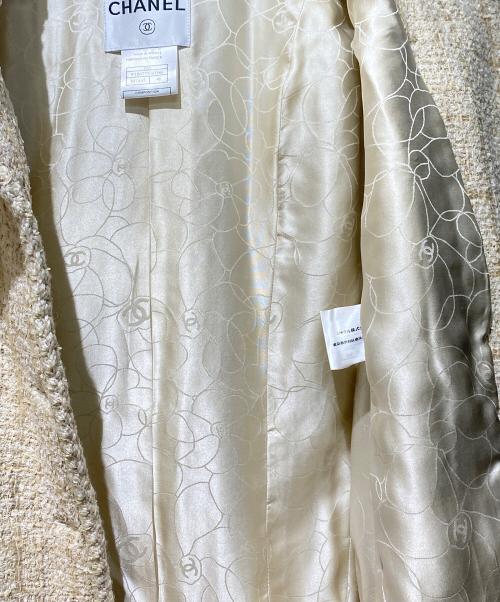 CHANEL（シャネル）CHANEL (シャネル) スパンコールツイードジャケット ベージュ サイズ:46の古着・服飾アイテム