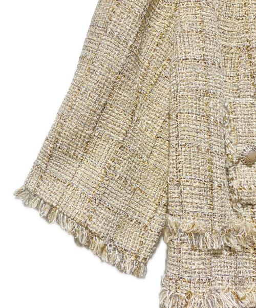 CHANEL（シャネル）CHANEL (シャネル) ツイード半袖ジャケット ベージュ サイズ:44の古着・服飾アイテム