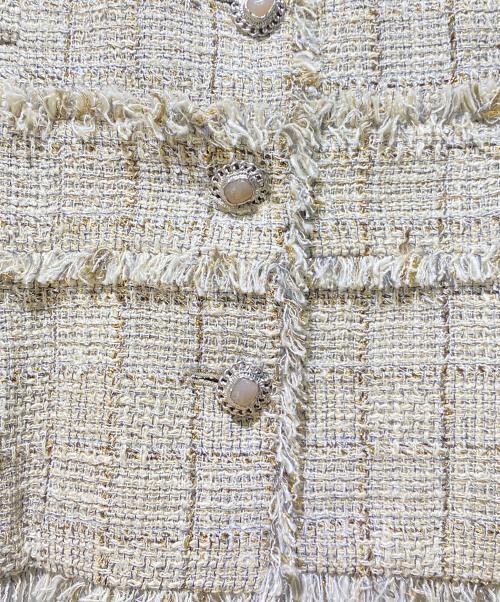 CHANEL（シャネル）CHANEL (シャネル) ツイード半袖ジャケット ベージュ サイズ:44の古着・服飾アイテム
