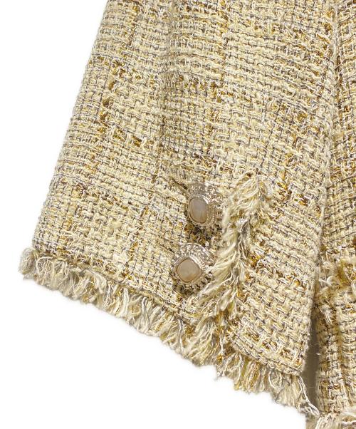 CHANEL（シャネル）CHANEL (シャネル) ツイード半袖ジャケット ベージュ サイズ:44の古着・服飾アイテム
