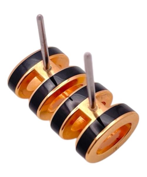 HERMES（エルメス）HERMES (エルメス) ミニポップアッシュピアス ブラック×ピンクゴールド サイズ:-の古着・服飾アイテム