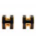 HERMES (エルメス) ミニポップアッシュピアス ブラック×ピンクゴールド サイズ:-：80000円
