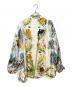 HERMES (エルメス) 総柄シルクシャツ ホワイト×グリーン サイズ:42：50000円