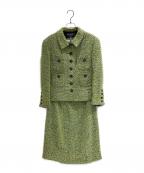CHANELシャネル）の古着「4ポケットツイードココボタンセットアップ　1994年製」｜ライムグリーン