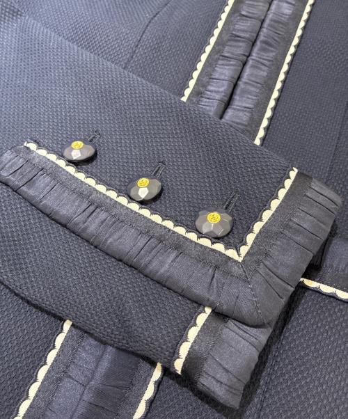 CHANEL（シャネル）CHANEL (シャネル) 4ポケットココボタンセットアップ ネイビー サイズ:40の古着・服飾アイテム