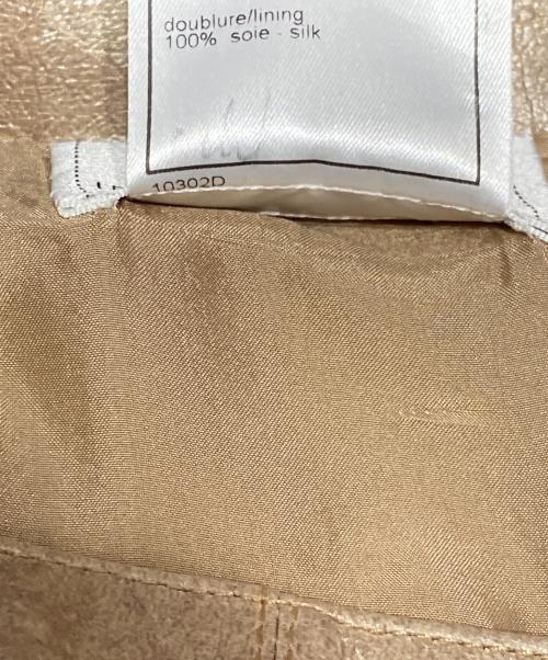 CHANEL（シャネル）CHANEL (シャネル) レザースカート ゴールド サイズ:42の古着・服飾アイテム