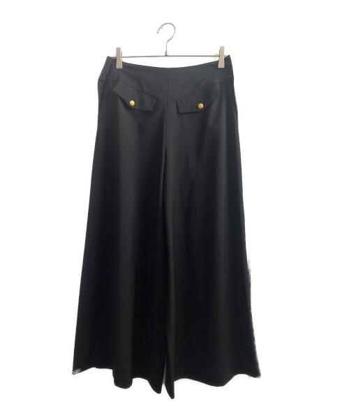 CHANEL（シャネル）CHANEL (シャネル) ココボタンタックワイドパンツ ネイビー サイズ:36の古着・服飾アイテム
