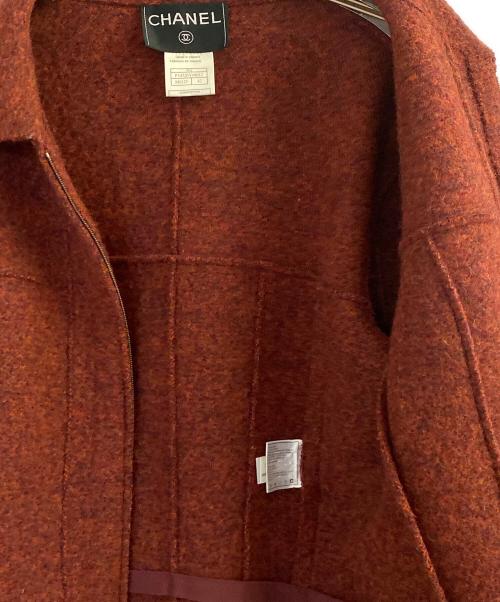 CHANEL（シャネル）CHANEL (シャネル) ウールジップアップジャケット レッド サイズ:42の古着・服飾アイテム